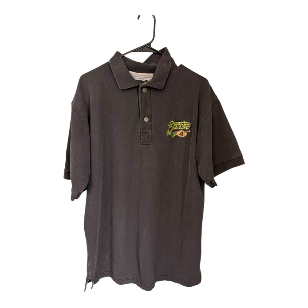 Vintage Brett Favre #4 Embroidered Polo Shirt BF Favre Enterprises Black Size M